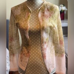 Marc Cain Lightweight Knit Cardigan – Floral / Watercolor Print – Silk knit